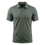 Men's Textured Stretch Polo Shirt Breathable Smart Casual Top