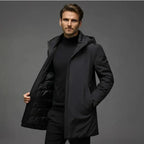 Men's Insulated Hooded Parka Long Winter Coat for Cold