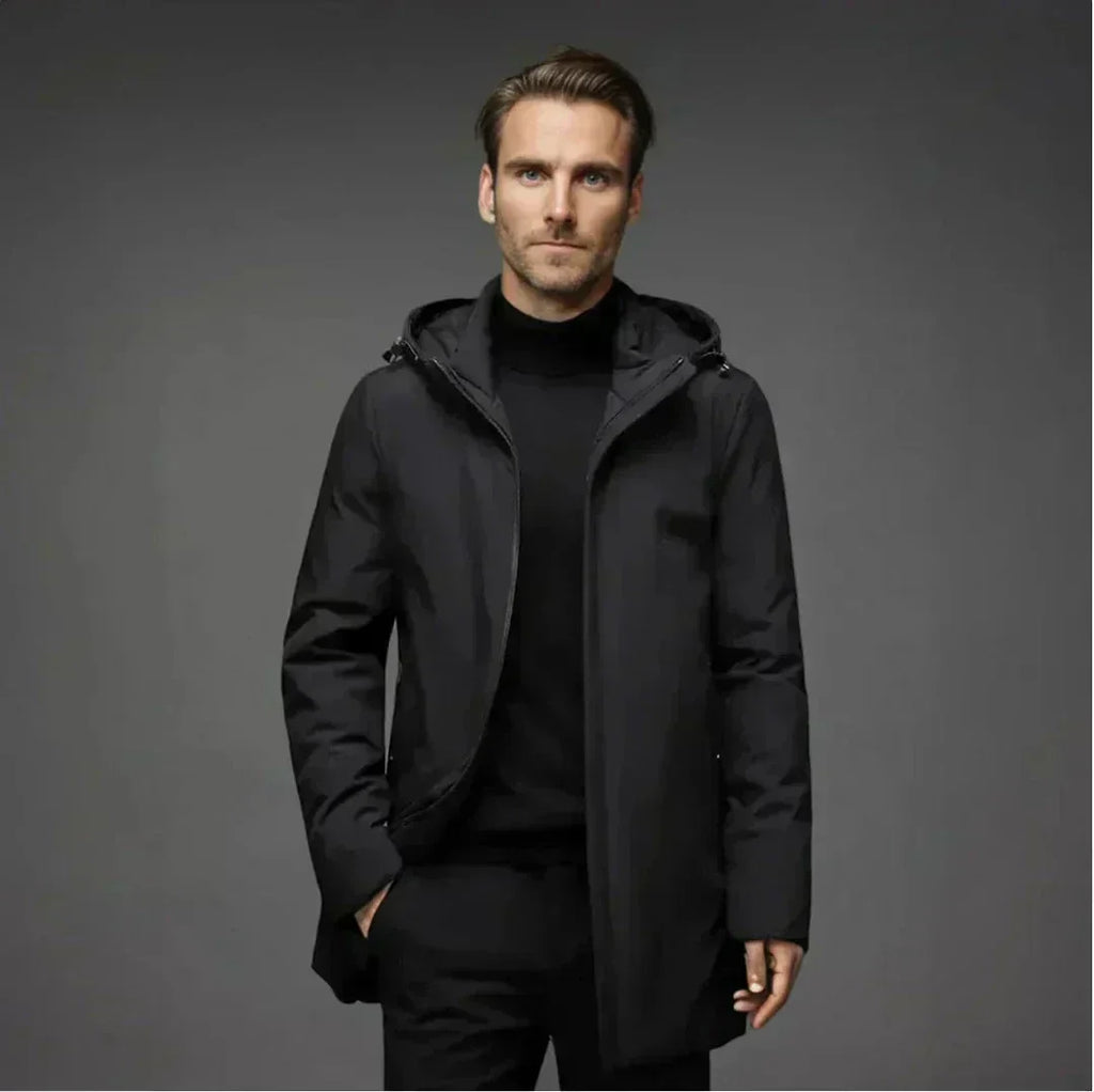 Men's Insulated Hooded Parka Long Winter Coat for Cold