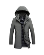 Men's Insulated Hooded Parka Long Winter Coat for Cold