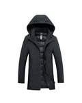 Men's Insulated Hooded Parka Long Winter Coat for Cold