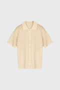 Men's Printed Polo Button Front Knit Shirt