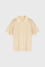 Men's Printed Polo Button Front Knit Shirt
