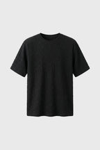 Men's Crinkle Texture T Shirt Relaxed Crew Neck Top