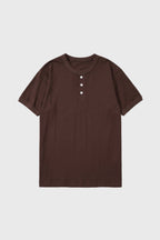 Men's Henley T Shirt Button Placket Everyday Top