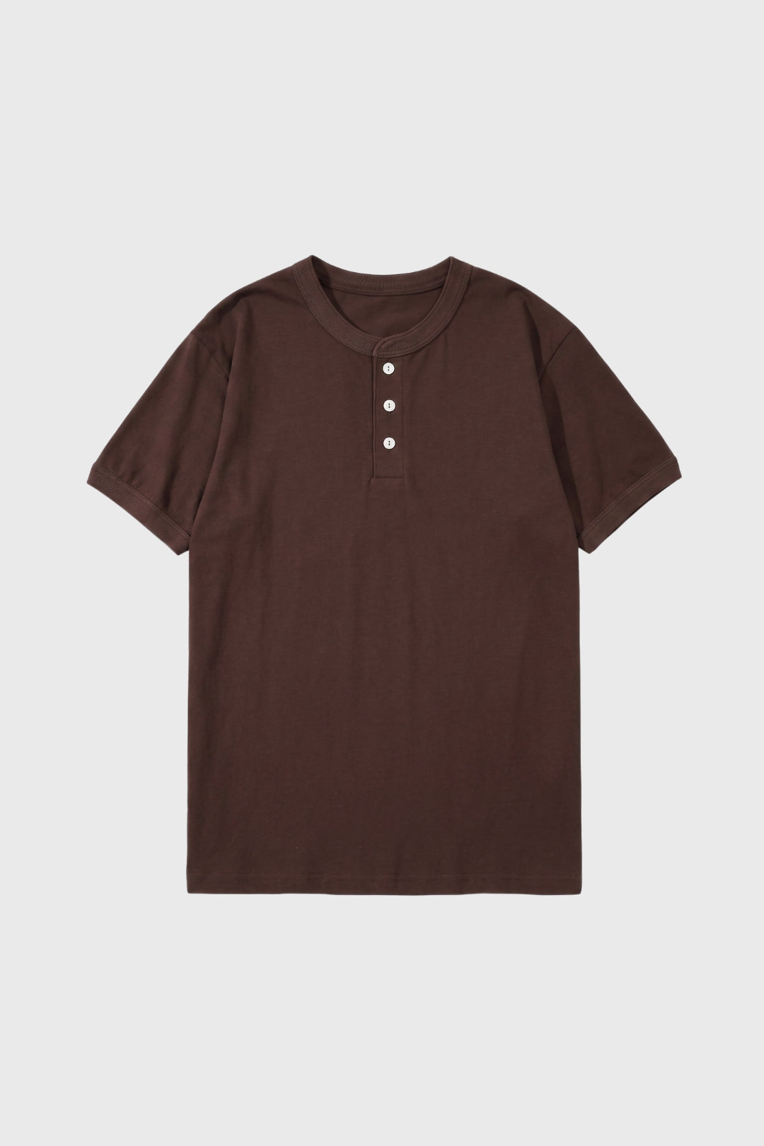 Men's Henley T Shirt Button Placket Everyday Top