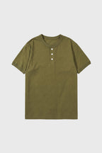 Men's Henley T Shirt Button Placket Everyday Top