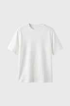 Men's Crinkle Texture T Shirt Relaxed Crew Neck Top