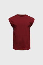 Men's Sleeveless T Shirt Boxy Crew Neck Casual Top