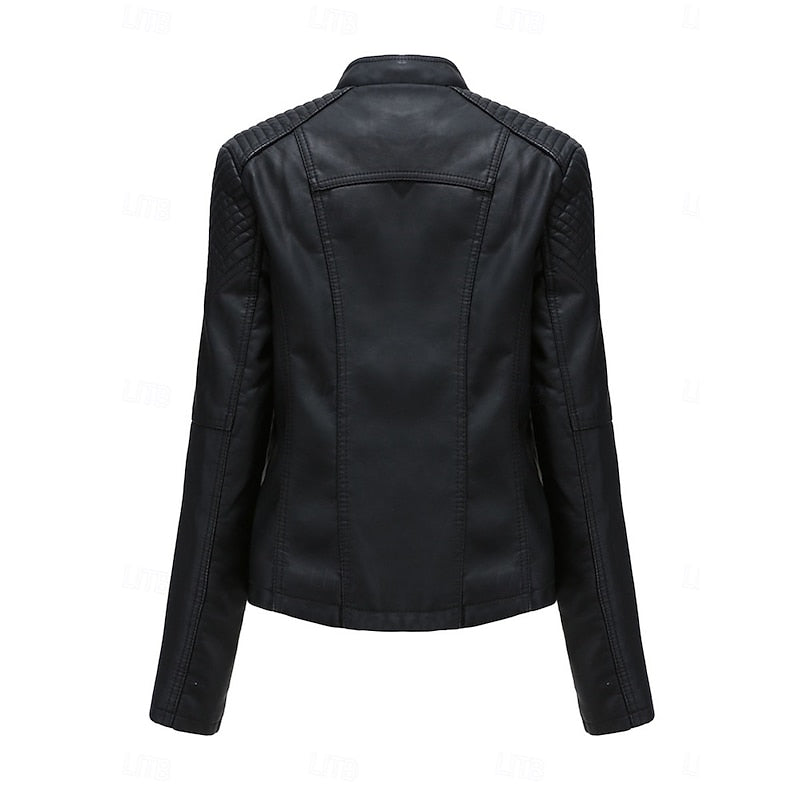 Women's Classic Fitted Biker Jacket