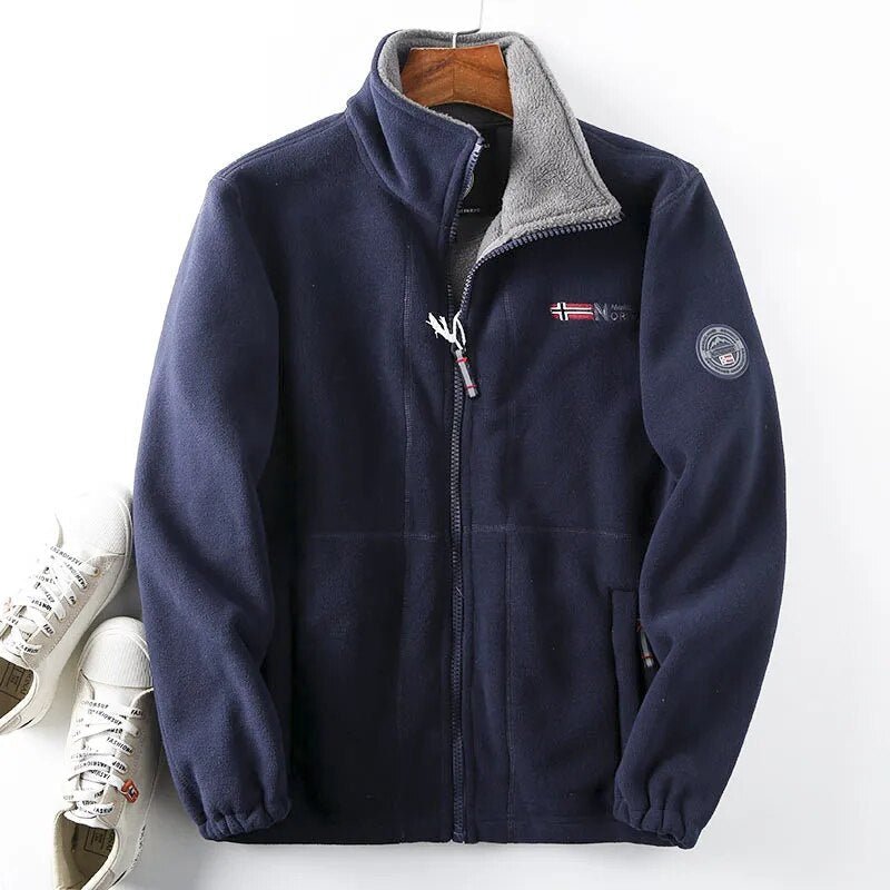 Men's Fleece Winter Jacket Full Zip High Collar Layer