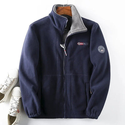 Men's Fleece Winter Jacket Full Zip High Collar Layer