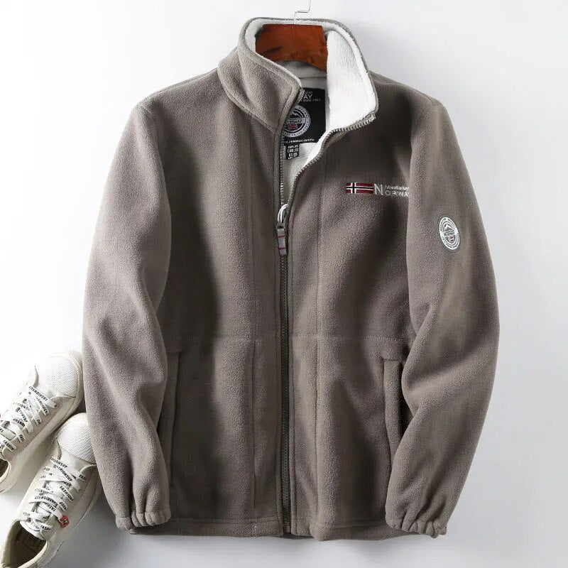 Men's Fleece Winter Jacket Full Zip High Collar Layer