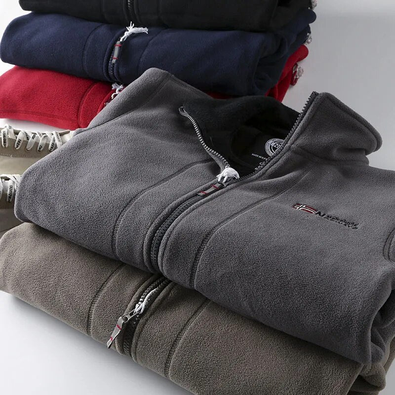 Men's Fleece Winter Jacket Full Zip High Collar Layer