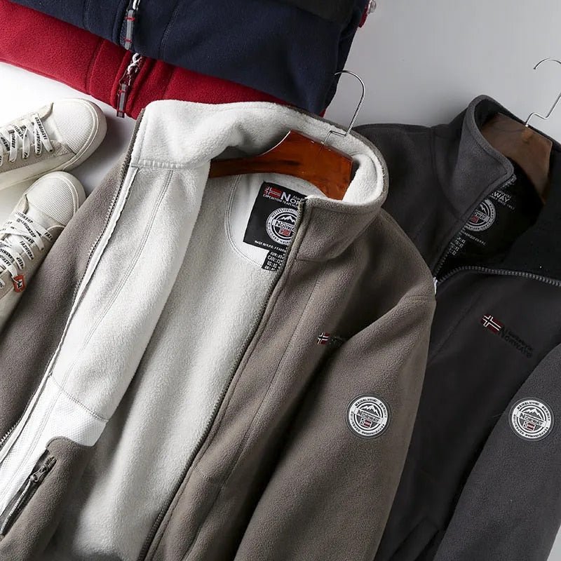 Men's Fleece Winter Jacket Full Zip High Collar Layer