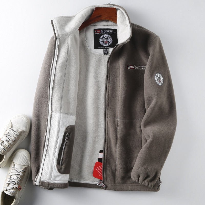 Men's Fleece Winter Jacket Full Zip High Collar Layer