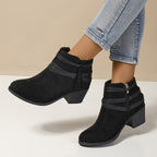 Women's Tassel Ankle Boots with Block Heel