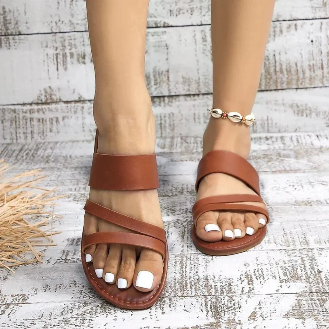 Women's Flat Multi-Strap Sandals – Easy Summer Slip-On