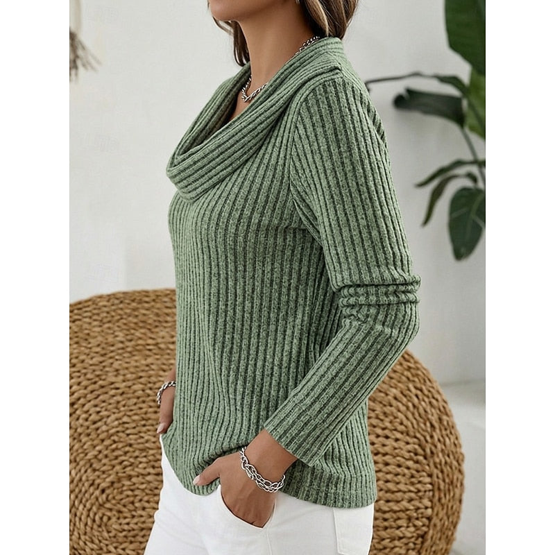 Women's Figure-Skimming Cowl Neck Sweater