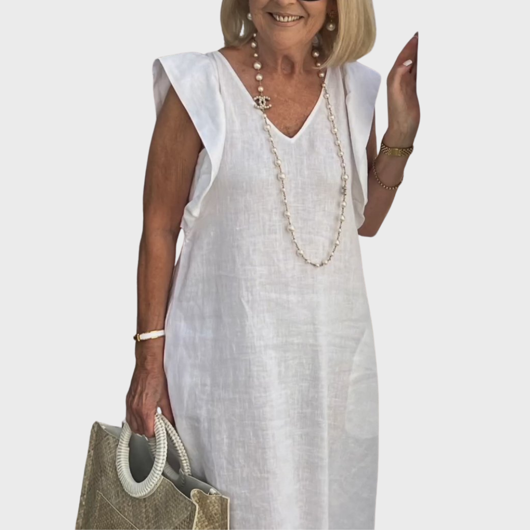 Women's V-Neck Sleeveless Pocket Maxi Dress