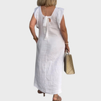 Women's V-Neck Sleeveless Pocket Maxi Dress
