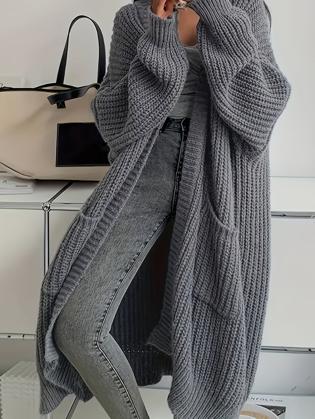 Women's Oversized Long Knit Cardigan