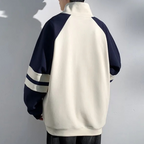 Men's Printed Stand Collar Pullover Sweatshirt
