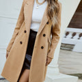 Women's Below-Knee Wool Coat for Office and Evening - Ginger