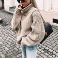 Women's Oversized Chunky Knit Turtleneck Sweater