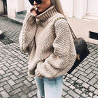 Women's Oversized Chunky Knit Turtleneck Sweater