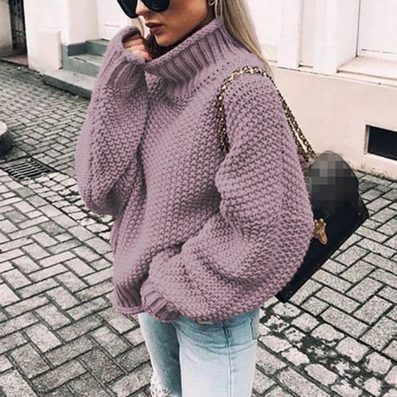 Women's Oversized Chunky Knit Turtleneck Sweater