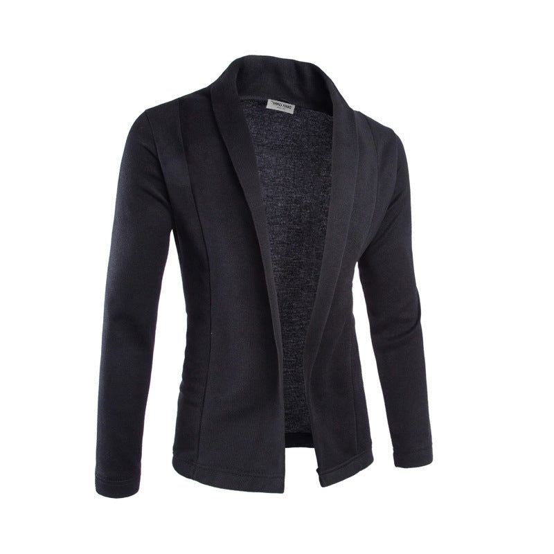 Men's Soft Shawl Neck Cardigan for Layering - Black