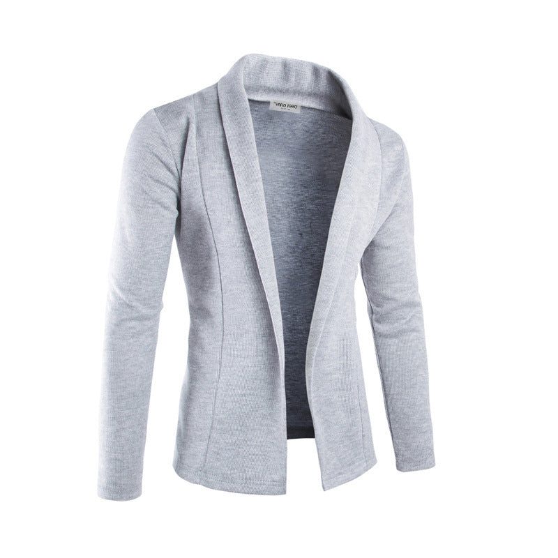 Men's Soft Shawl Neck Cardigan for Layering - Gray