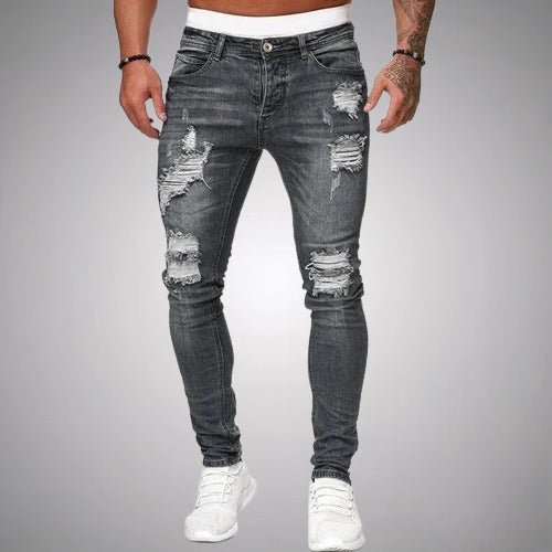 Men's Everyday Cotton Blend Stretch Distressed Jeans - Gray
