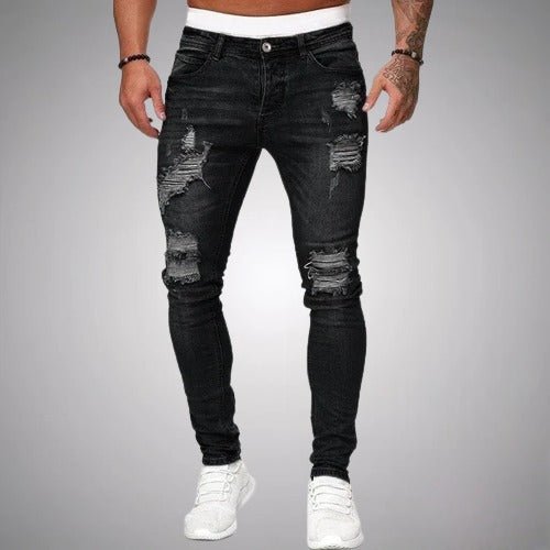 Men's Everyday Cotton Blend Stretch Distressed Jeans - Black