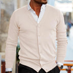 Men's Casual Cardigan V Neck Button Up Comfortable Knit