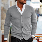 Men's Casual Cardigan V Neck Button Up Comfortable Knit