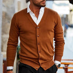 Men's Casual Cardigan V Neck Button Up Comfortable Knit
