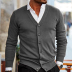 Men's Casual Cardigan V Neck Button Up Comfortable Knit