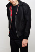 Men's Harrington Jacket Tartan Lined Zip Up Casual Outerwear