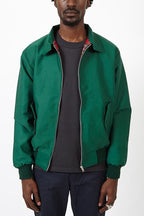 Men's Harrington Jacket Tartan Lined Zip Up Casual Outerwear