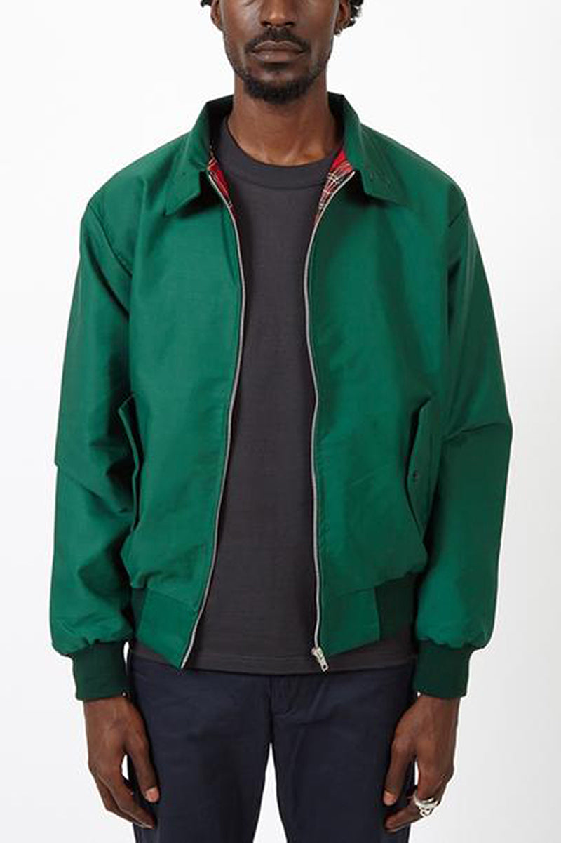 Men's Harrington Jacket Tartan Lined Zip Up Casual Outerwear