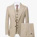 Men's Pinstripe Three Piece Suit Tailored Wedding and Formal