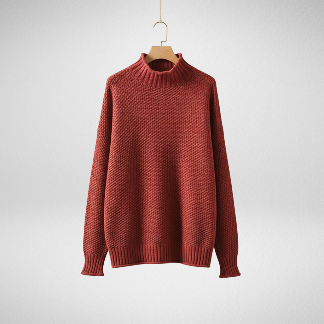 Women's Mock Neck Knit Pullover Sweater