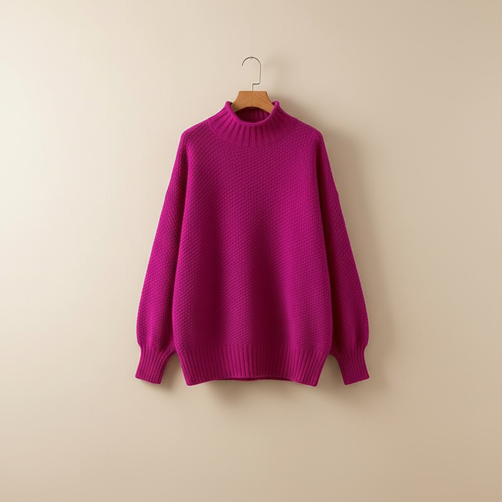 Women's Mock Neck Knit Pullover Sweater