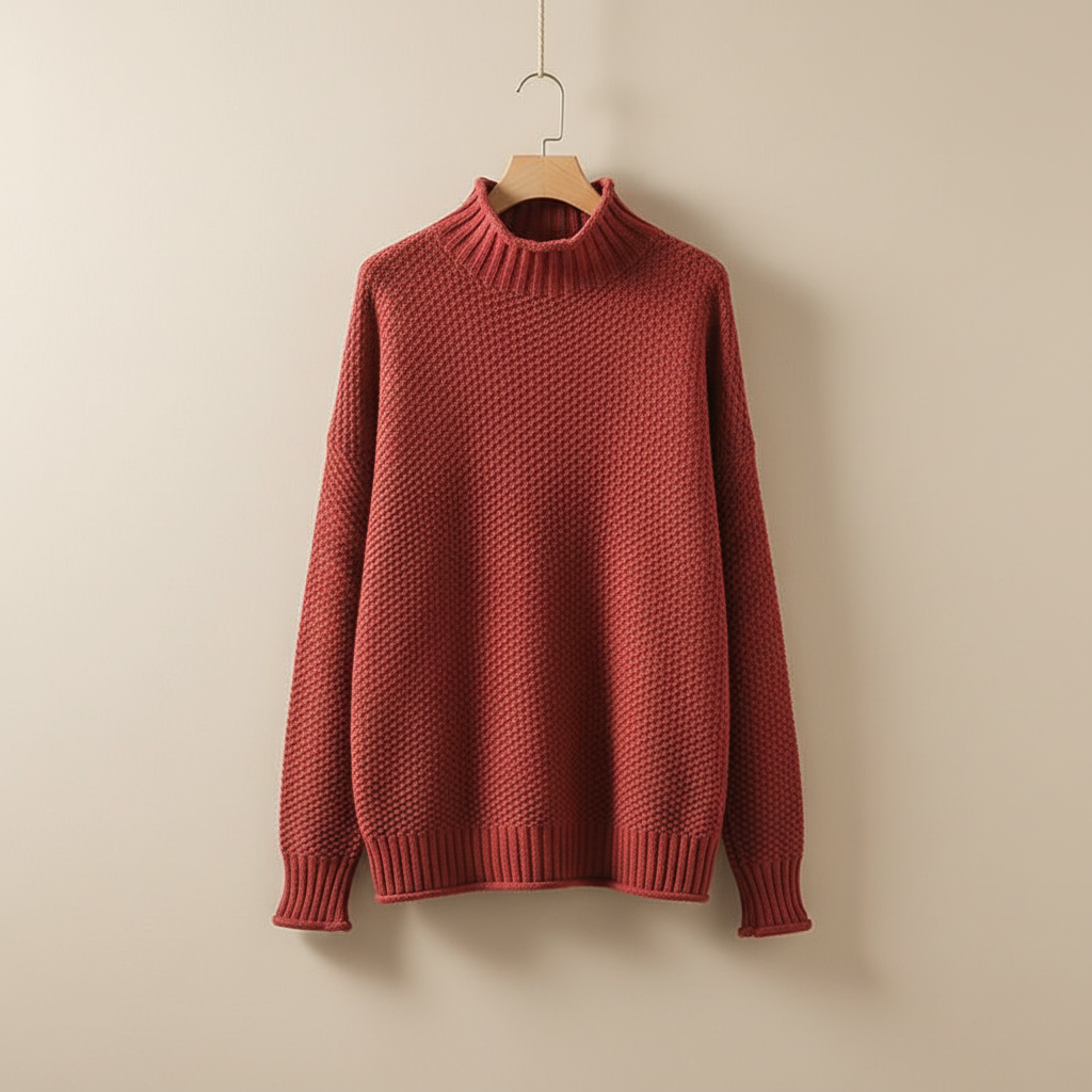 Women's Mock Neck Knit Pullover Sweater