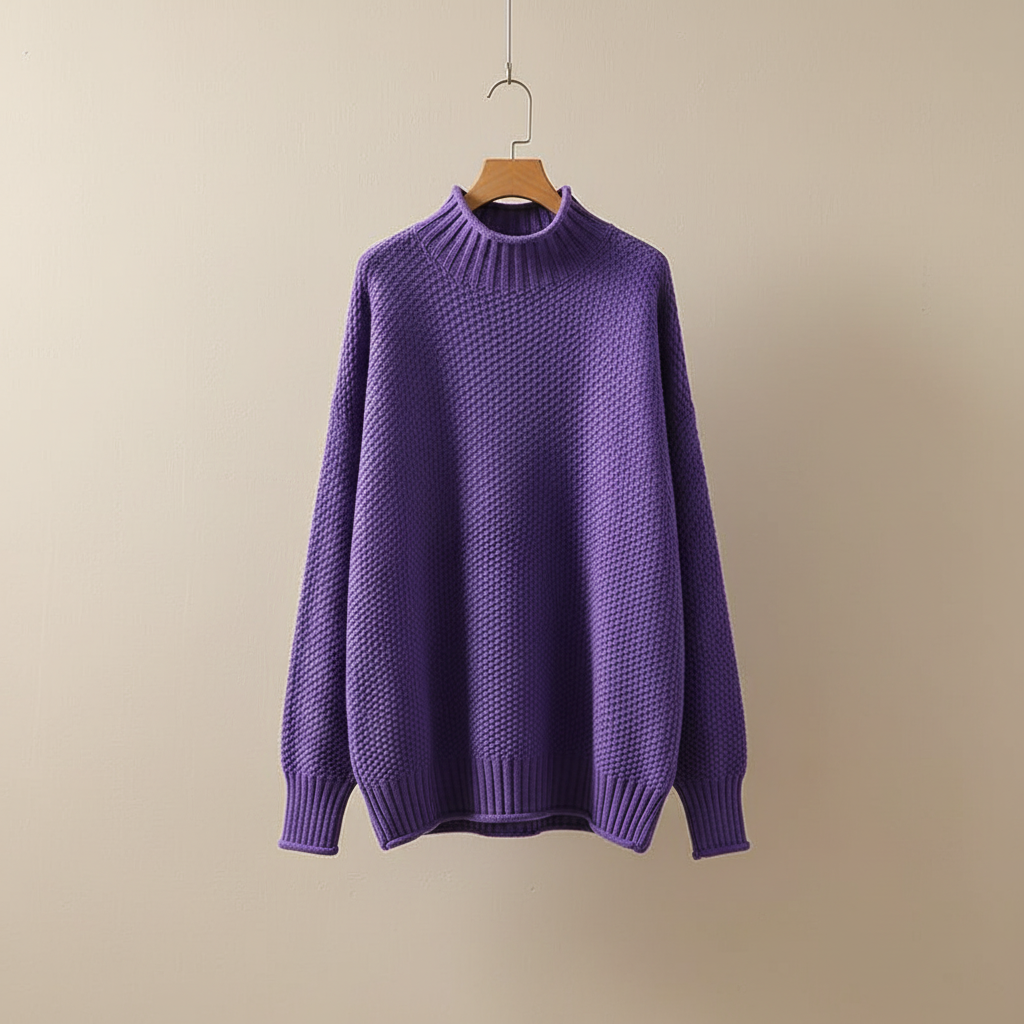 Women's Mock Neck Knit Pullover Sweater