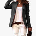 Women's One-Button Notch Lapel Blazer - Black