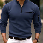 Men's Quarter Zip Sweater with Utility Pocket Details