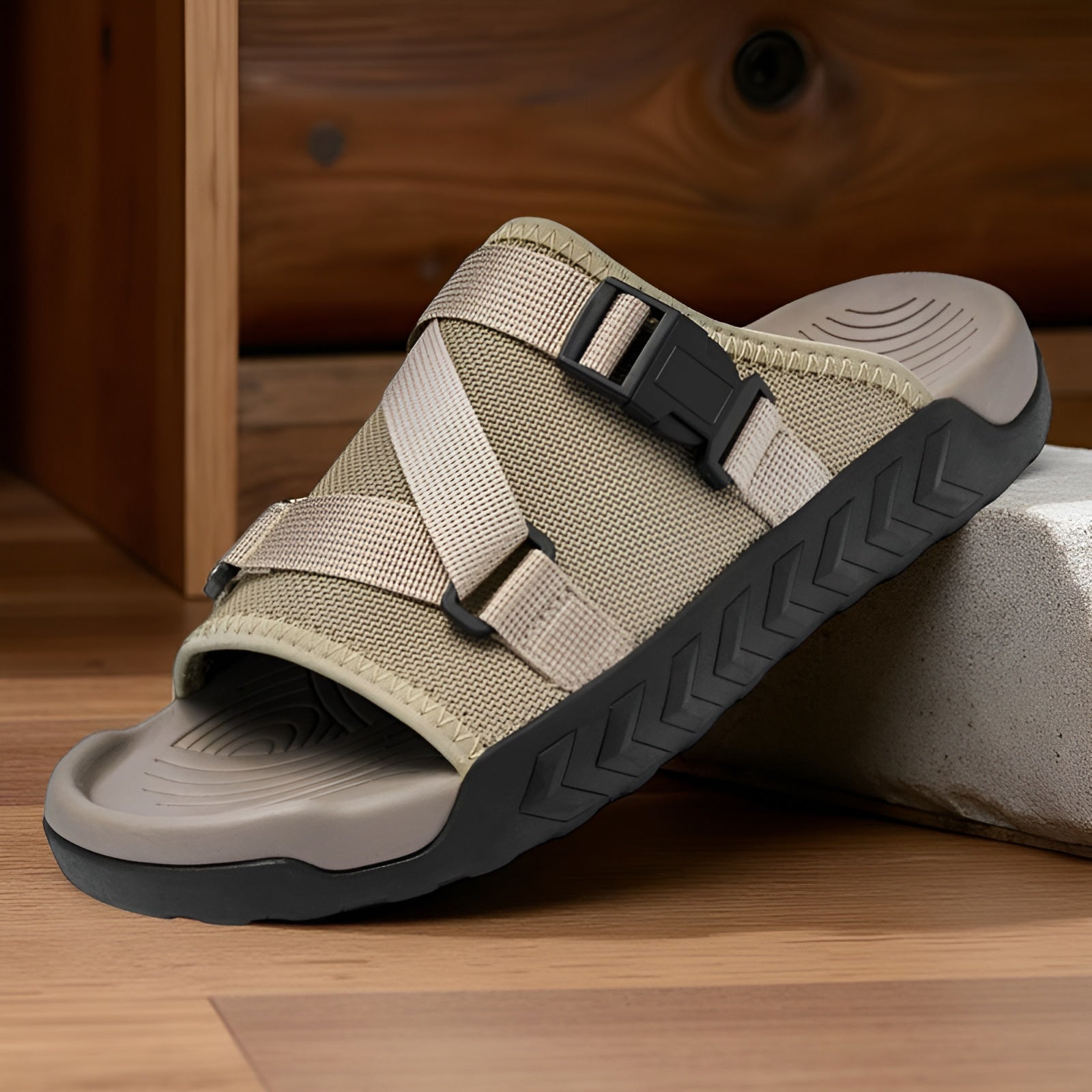 Men's Adjustable Strap Outdoor Sandals With Cushioned Footbed